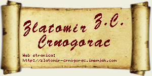 Zlatomir Crnogorac vizit kartica